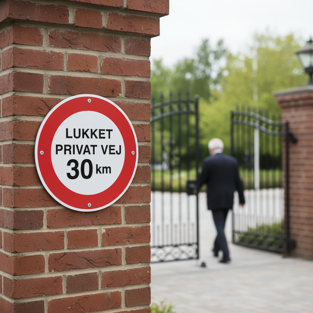 Lukket privat vej 30 km skilt - Billede 2