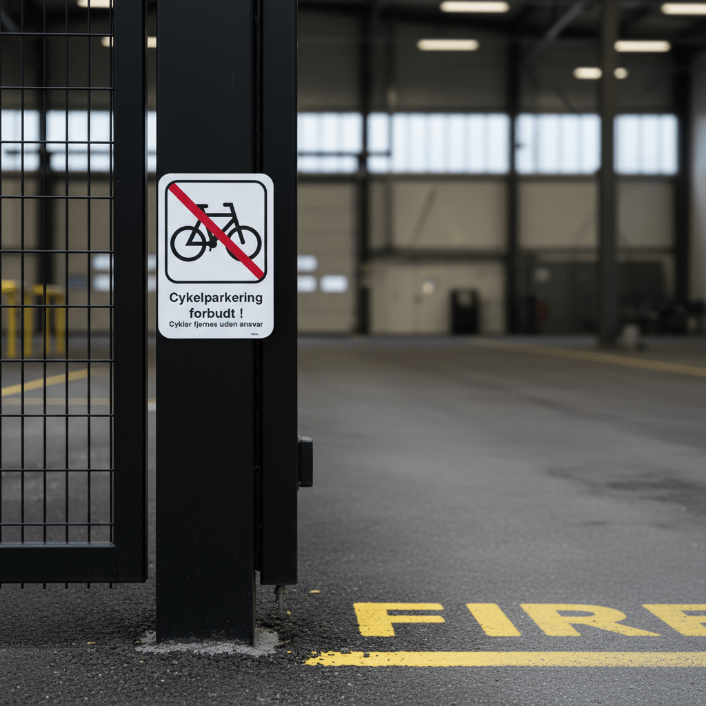 Cykelparkering forbudt. Cykler fjernes uden ansvar skilt - Billede 3