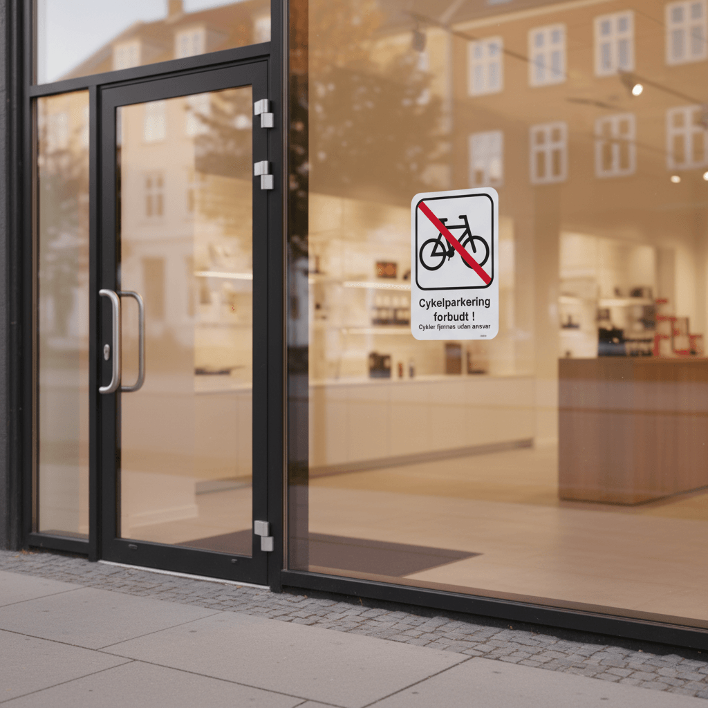 Cykelparkering forbudt. Cykler fjernes uden ansvar skilt - Billede 2