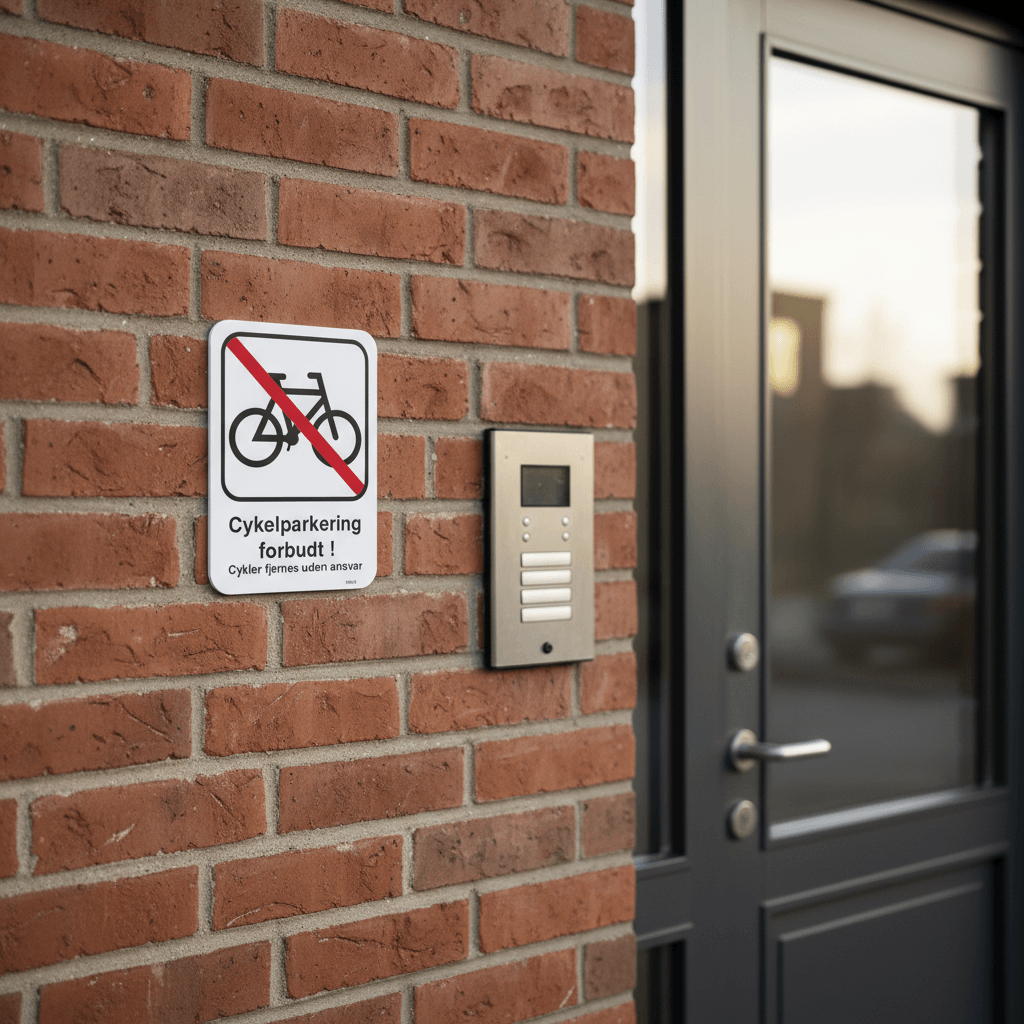 Cykelparkering forbudt. Cykler fjernes uden ansvar skilt - Billede 4