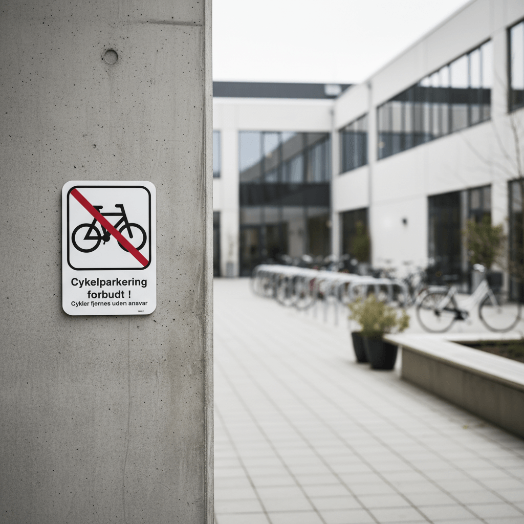 Cykelparkering forbudt. Cykler fjernes uden ansvar skilt - Billede 5