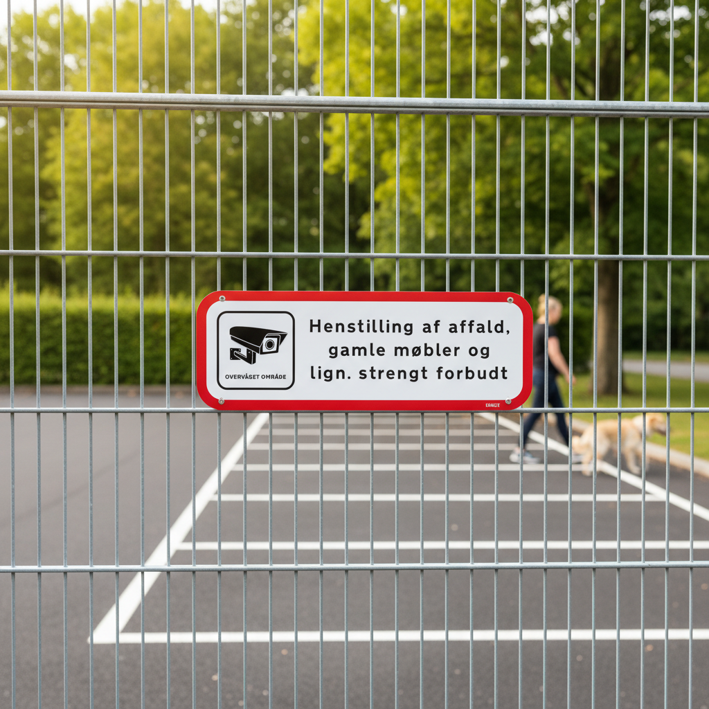 Henstilling af affald, gamle møbler og lign. strengt forbudt - Området overvåges skilt - Billede 5