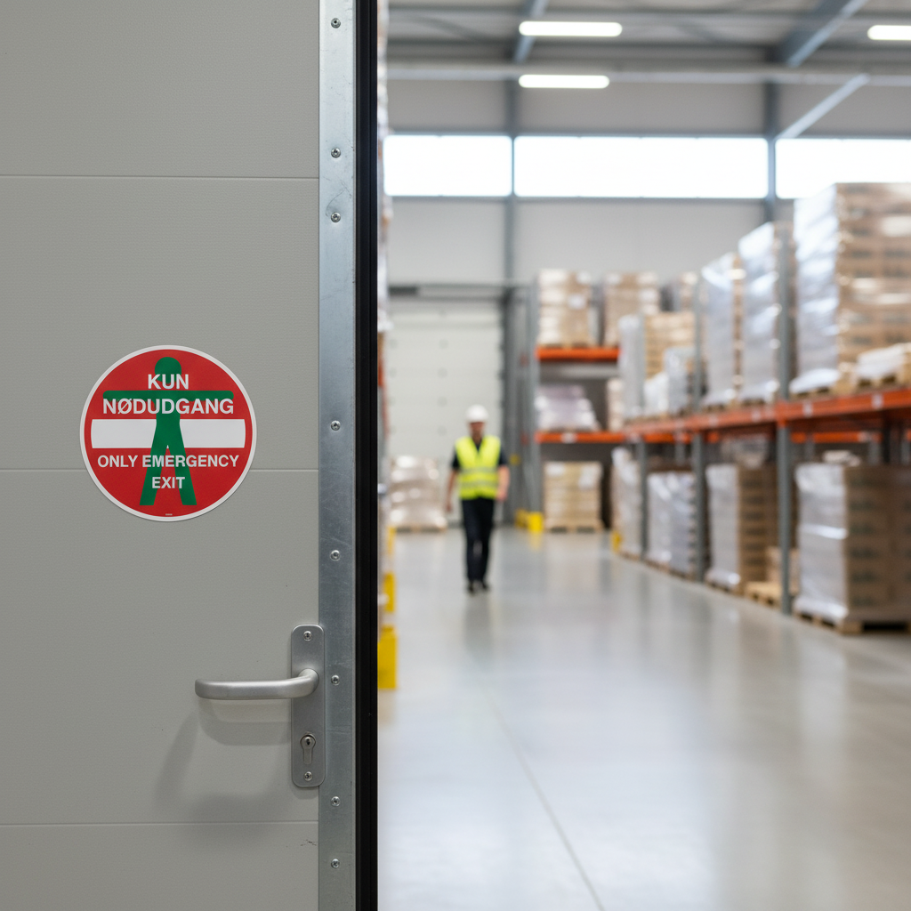 Kun Nødudgang Only Emergency exit skilt - Billede 4