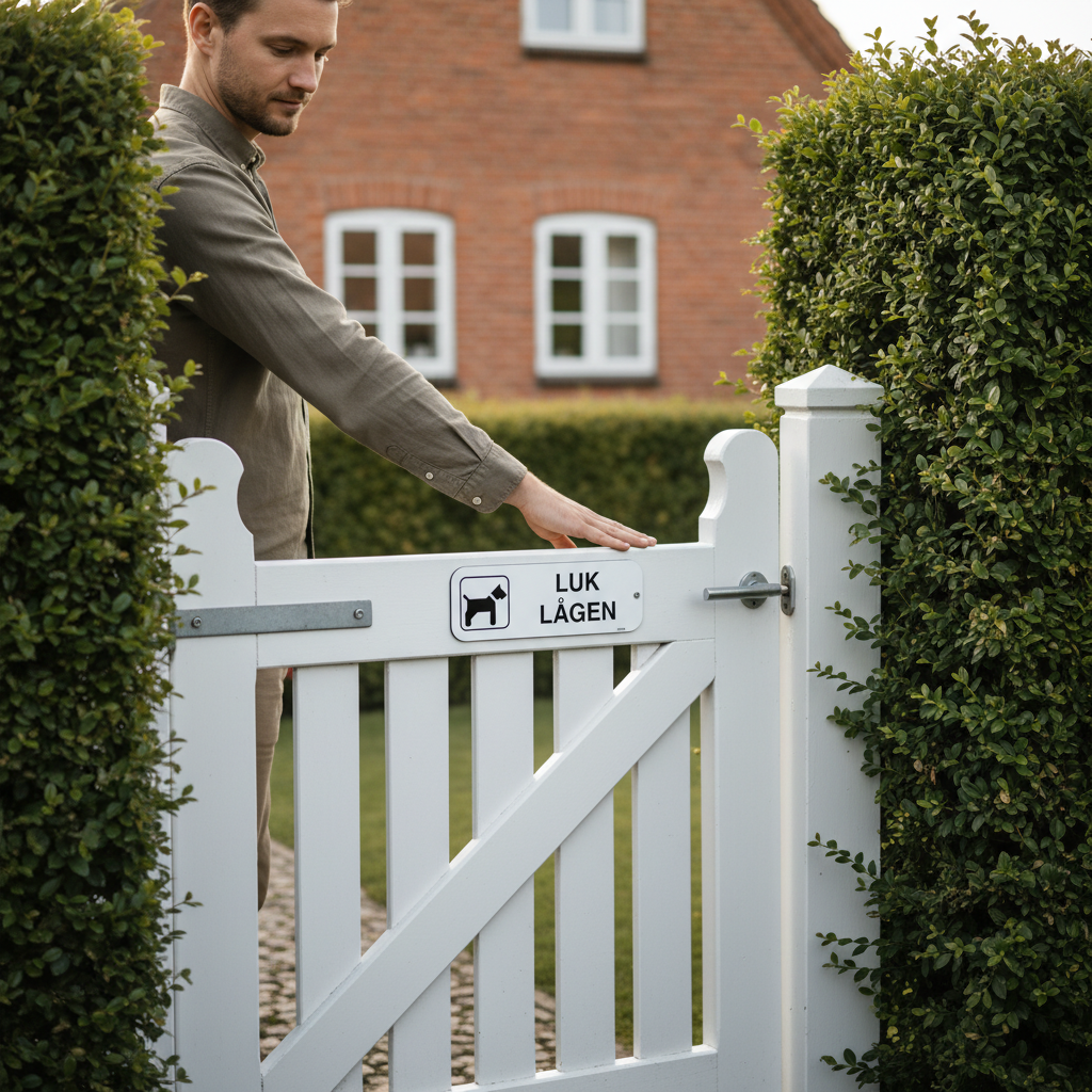 Luk lågen skilt med hund hvidt - Billede 3