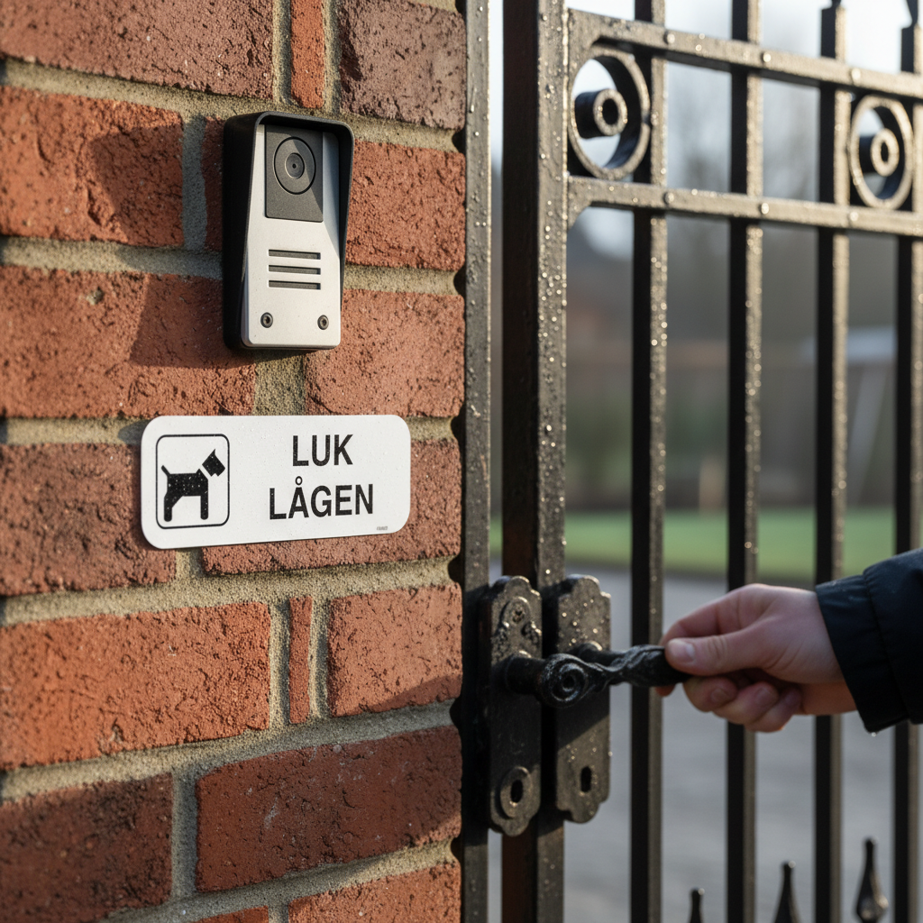 Luk lågen skilt med hund hvidt - Billede 2