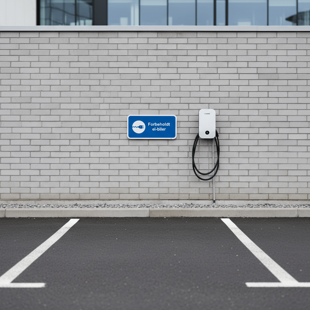 Forbeholdt el-biler blåt oplader skilt - Billede 3
