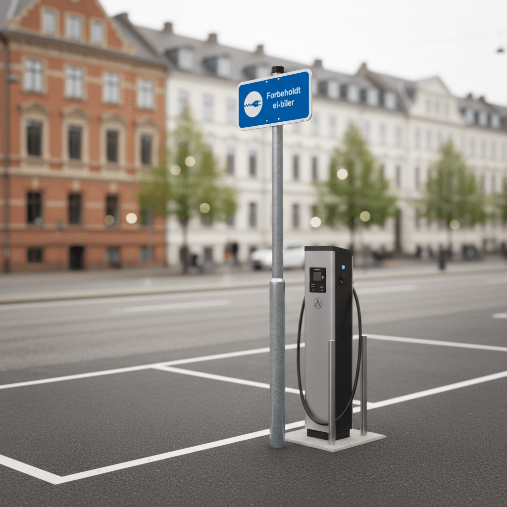 Forbeholdt el-biler blåt oplader skilt - Billede 2