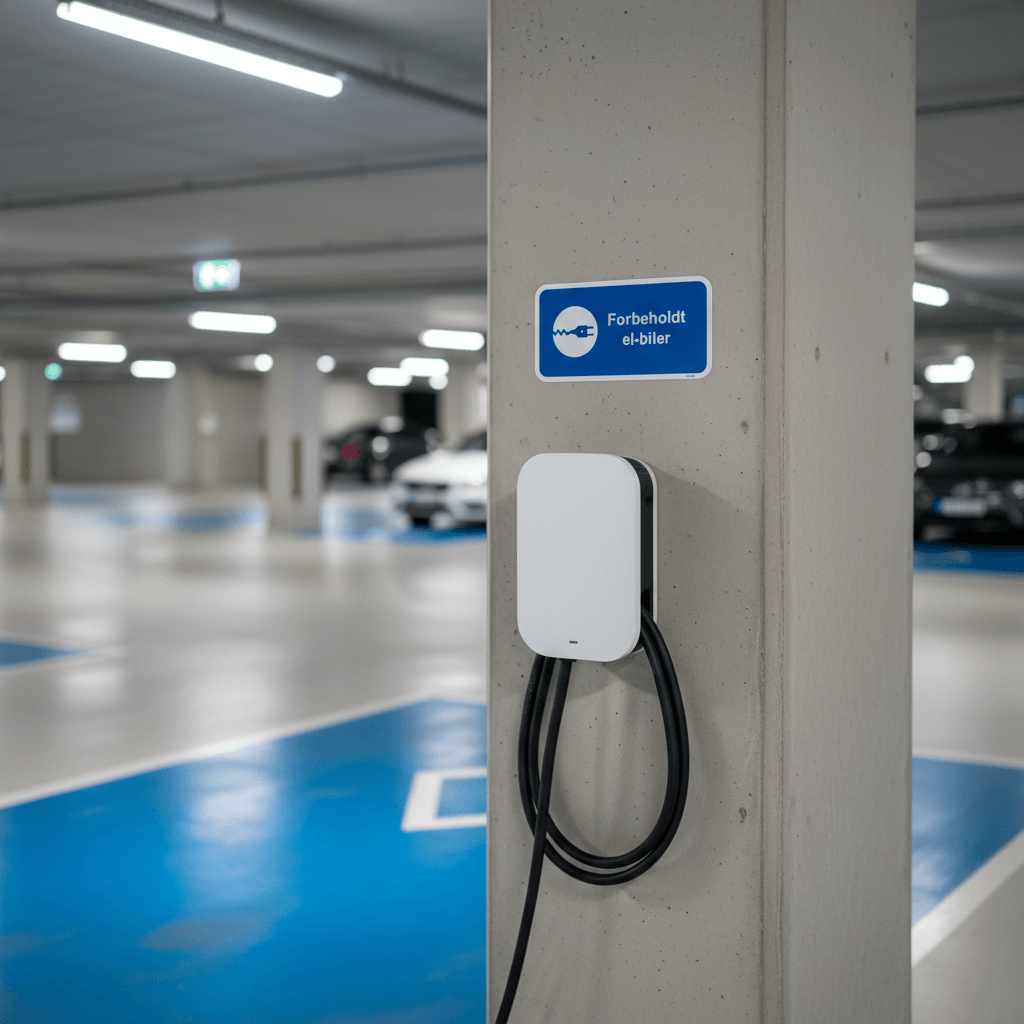 Forbeholdt el-biler blåt oplader skilt - Billede 4