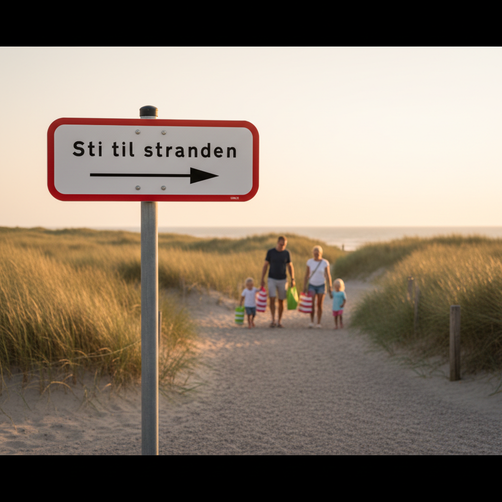 Sti til stranden skilt - Billede 2