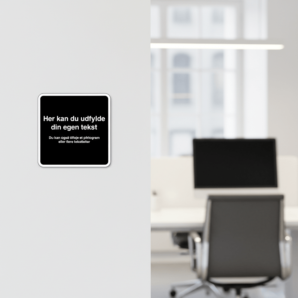 Sort design-selv kvadratisk skilt - Billede 2