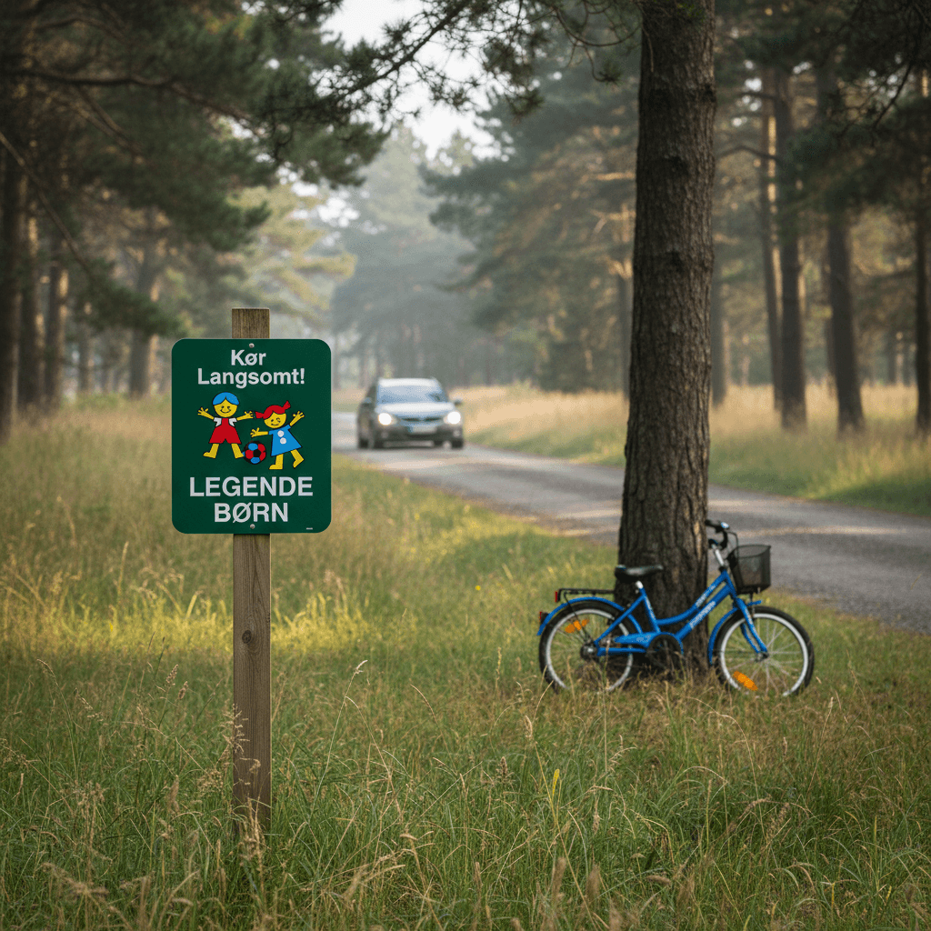 Kør langsomt legende børn Grøn skilt - Billede 7