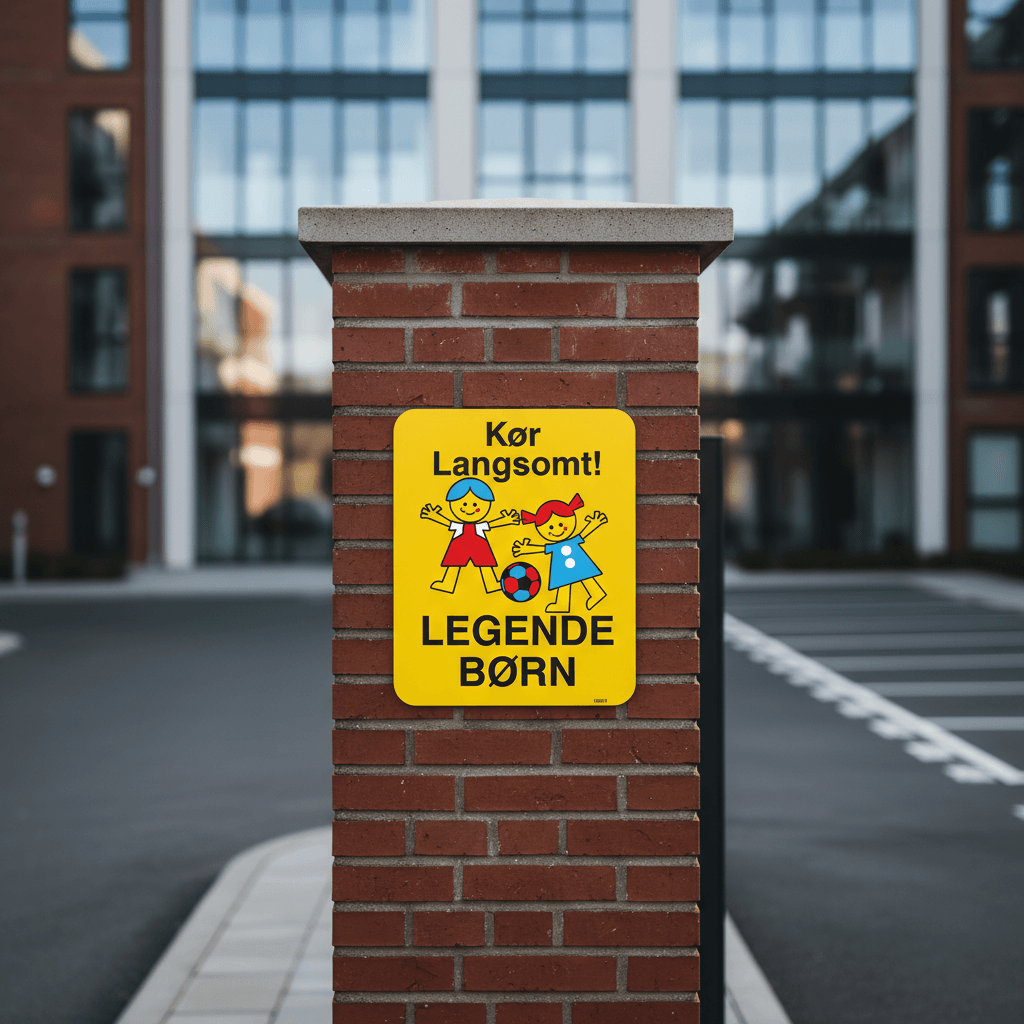 Kør langsomt legende børn skilt - Billede 5