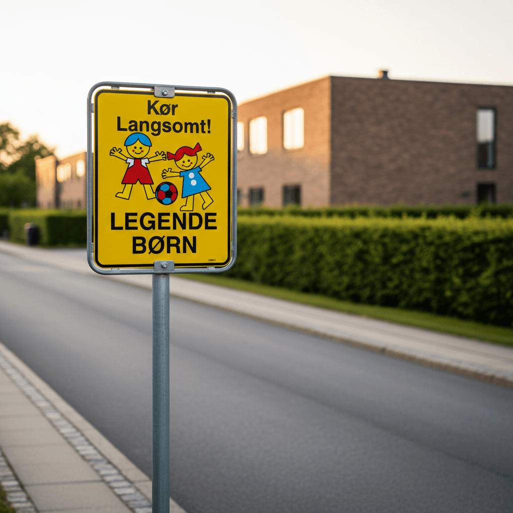 Kør langsomt legende børn skilt - Billede 3