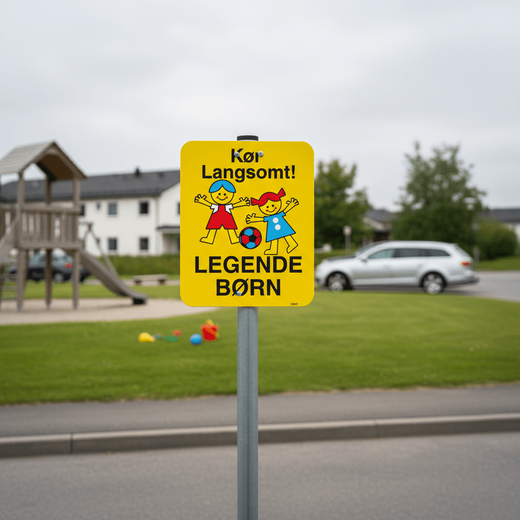 Kør langsomt legende børn skilt - Billede 2