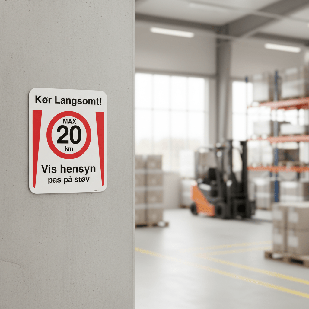 Kør Langsomt Max 20 km. Vis hensyn pas på støv skilt - Billede 3