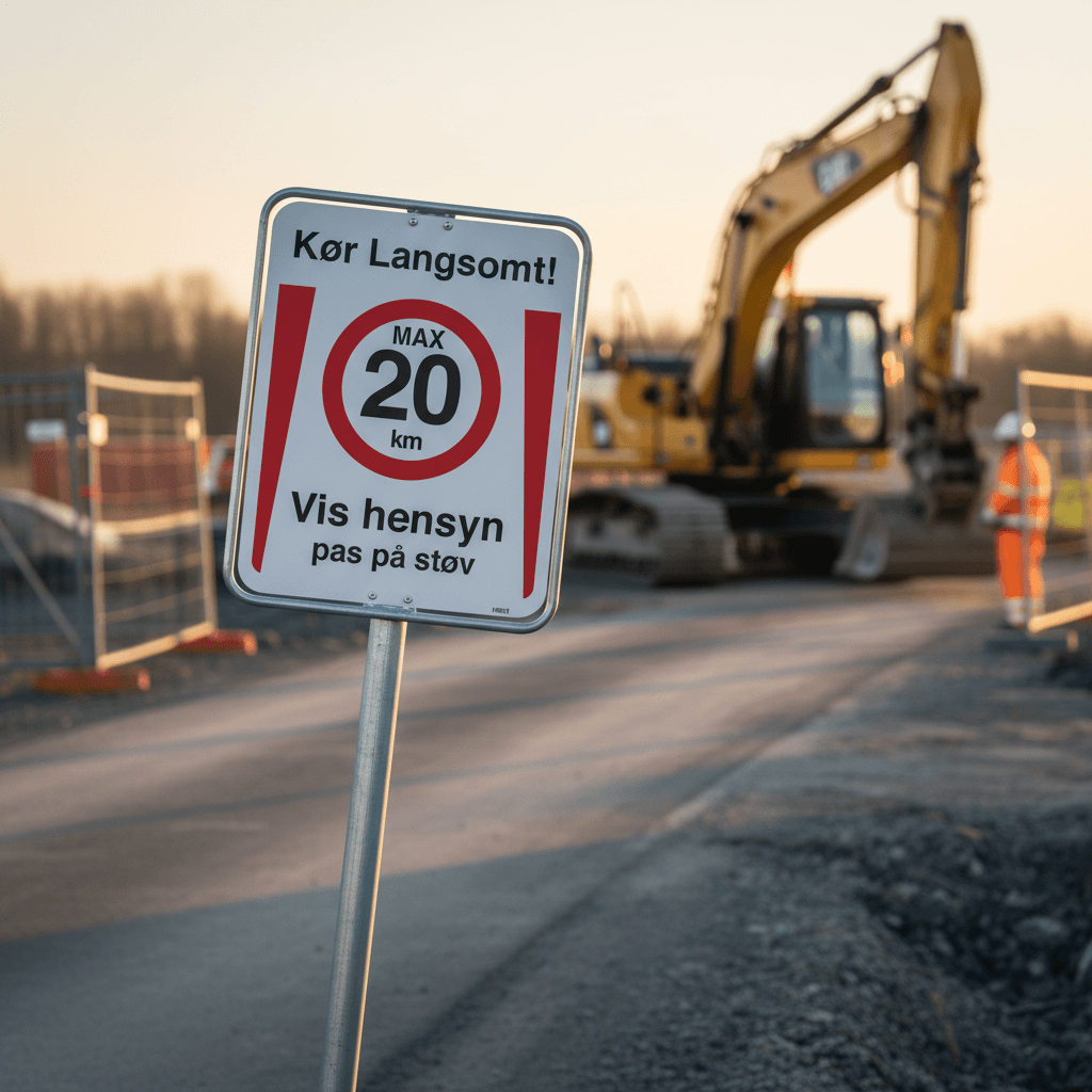 Kør Langsomt Max 20 km. Vis hensyn pas på støv skilt - Billede 4