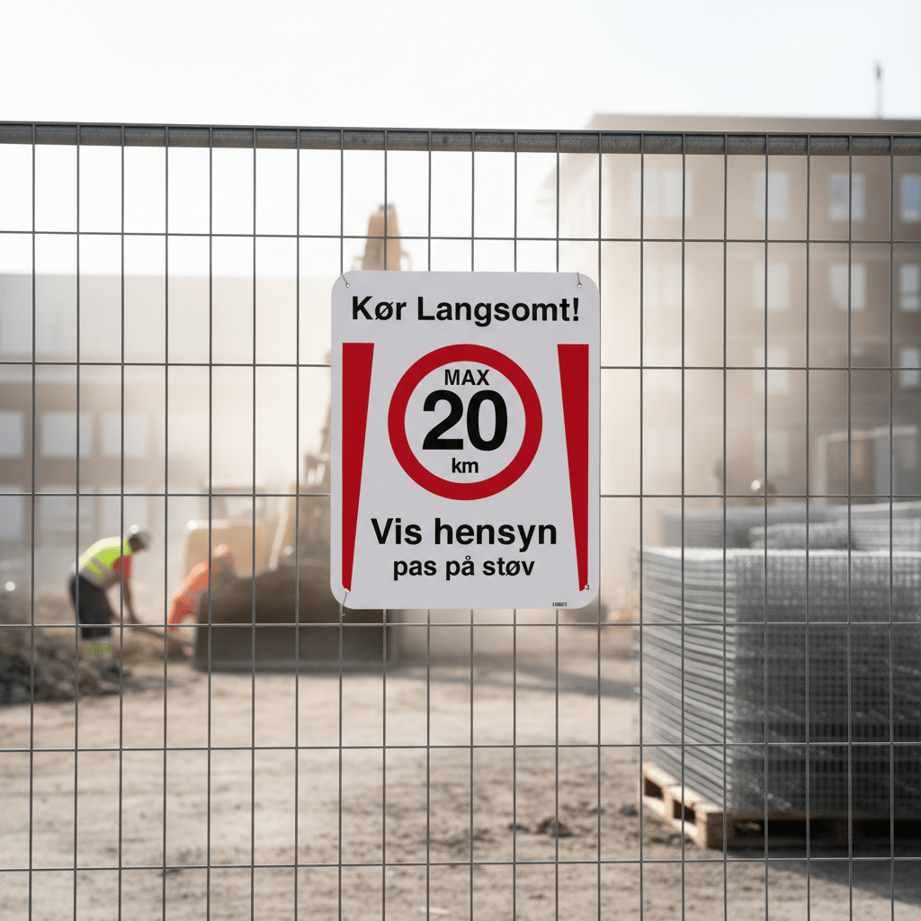 Kør Langsomt Max 20 km. Vis hensyn pas på støv skilt - Billede 2