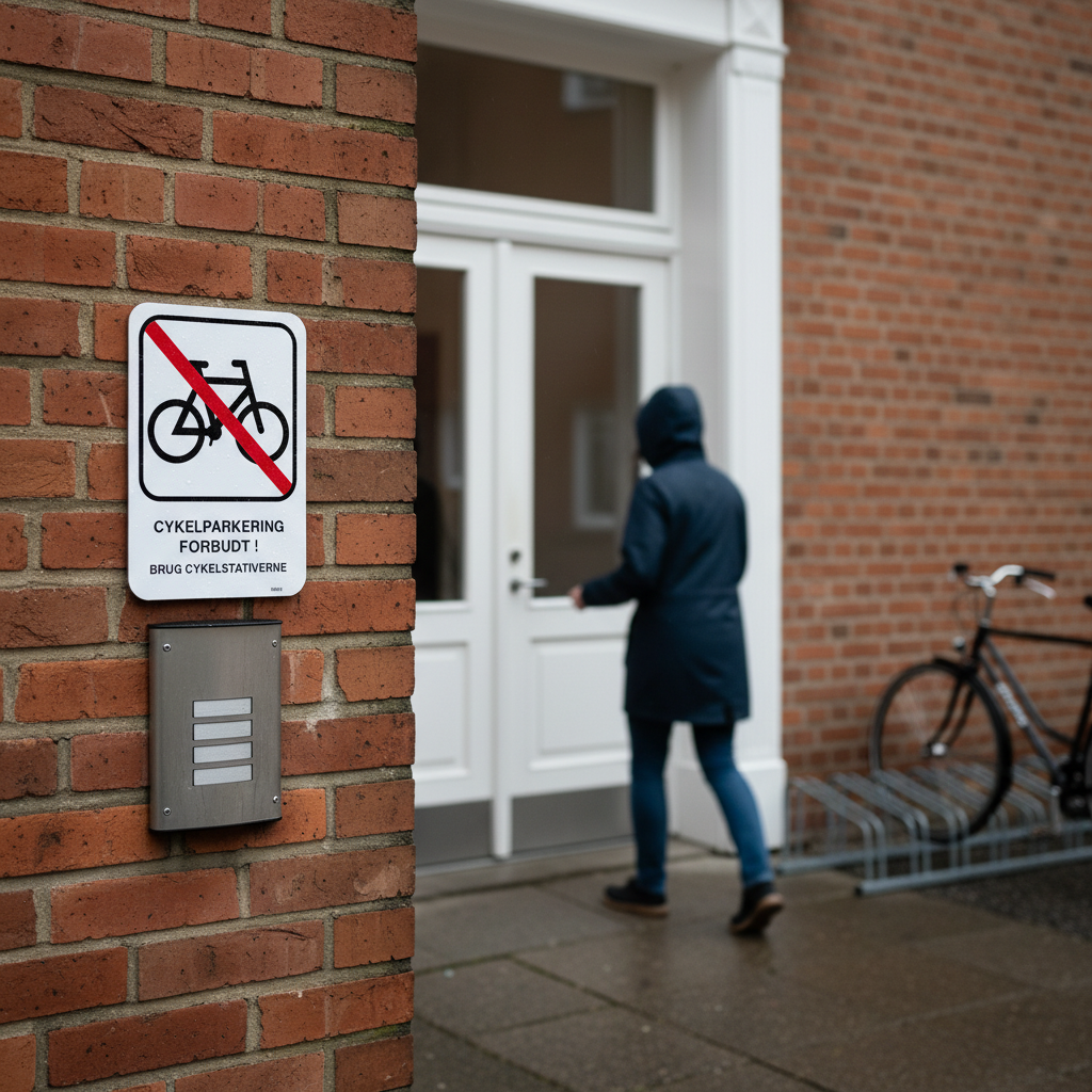 Cykler fjernes uden ansvar Benyt venligst cykelstativet skilt - Billede 3