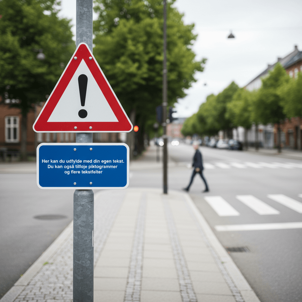 Blå undertavle med hvid ramme design-selv skilt - Billede 3