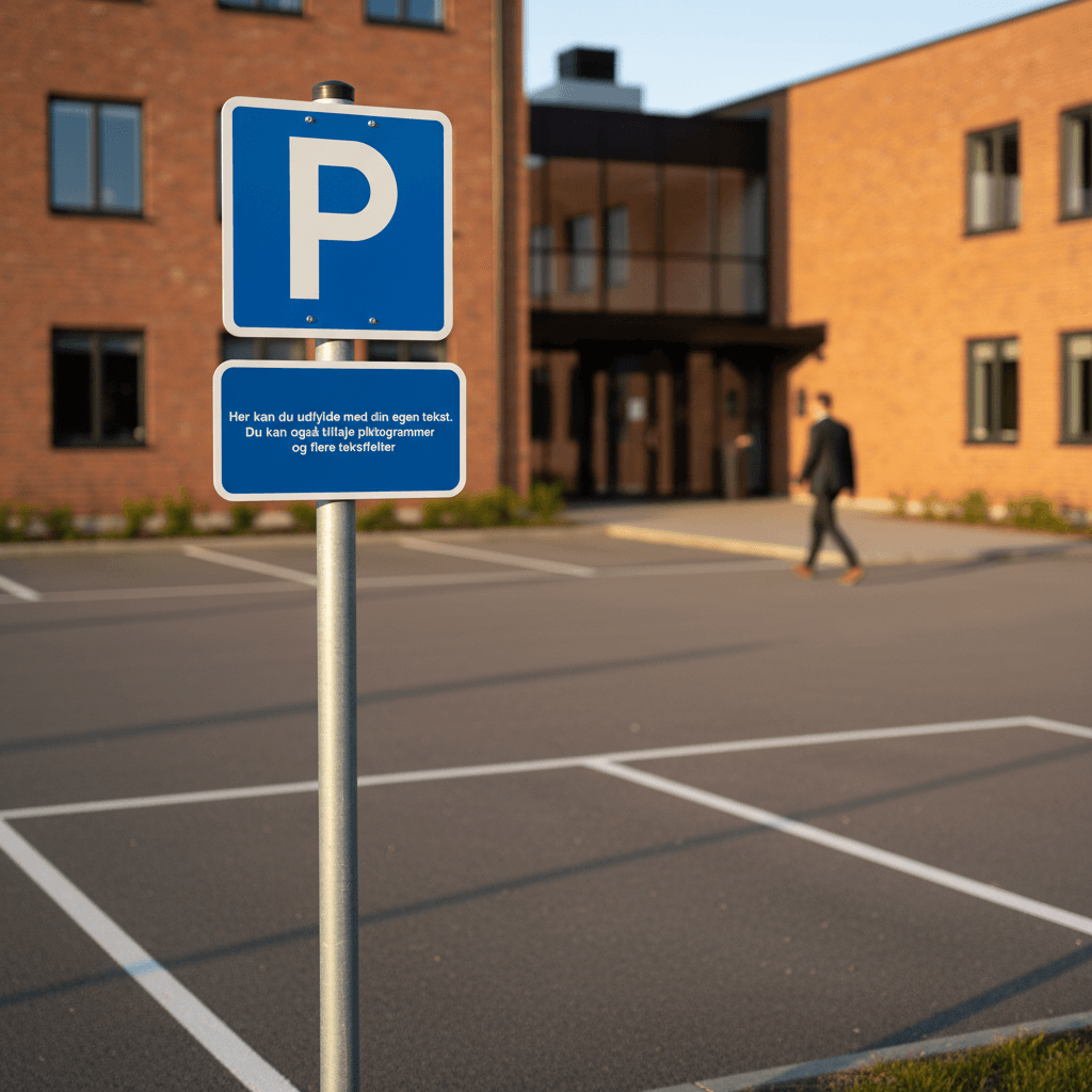 Blå undertavle med hvid ramme design-selv skilt - Billede 4