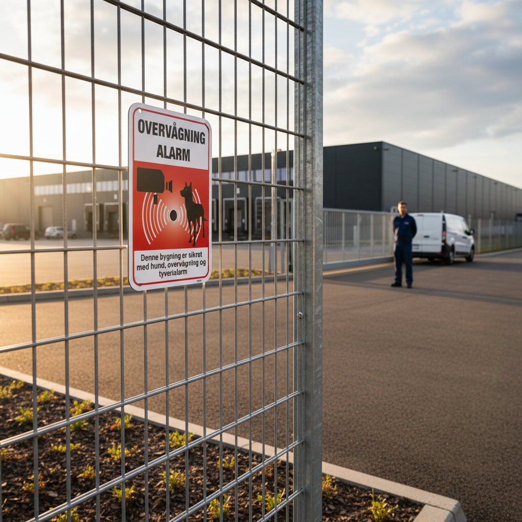 Overvågning Alarm Denne bygning er sikret med hund, overvågning og tyverialarm skilt - Billede 5