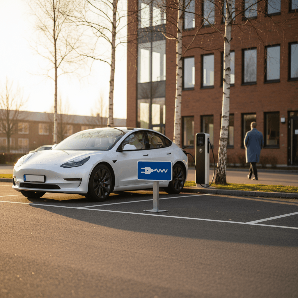 UE33.4 - Reserveret til el-bil skilt - Billede 2