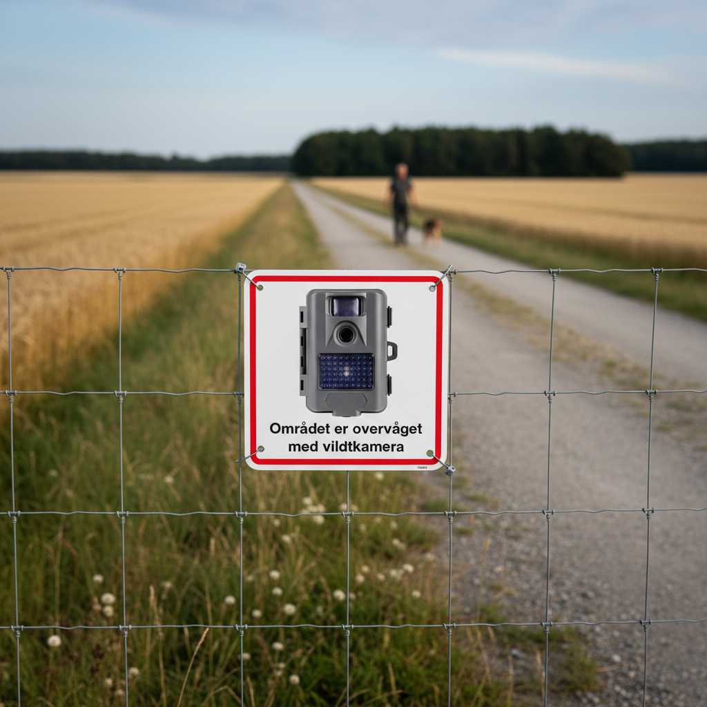 Området er videoovervåget skov kamera skilt - Billede 4