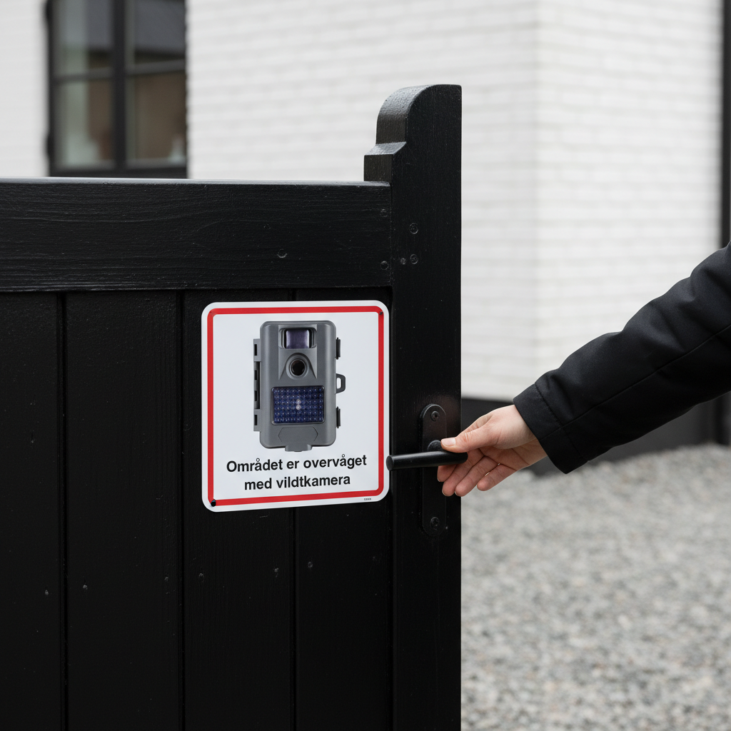 Området er videoovervåget skov kamera skilt - Billede 5