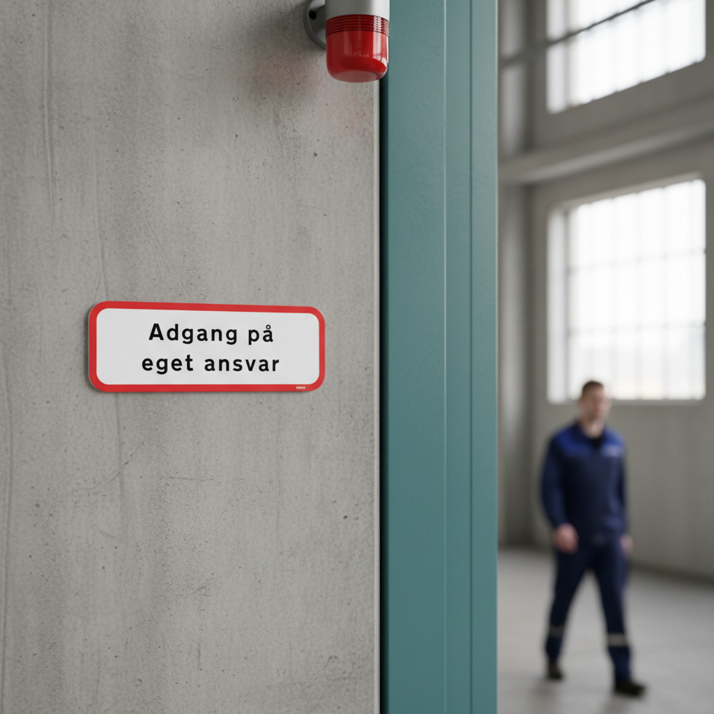 Adgang på eget ansvar skilt - Billede 2