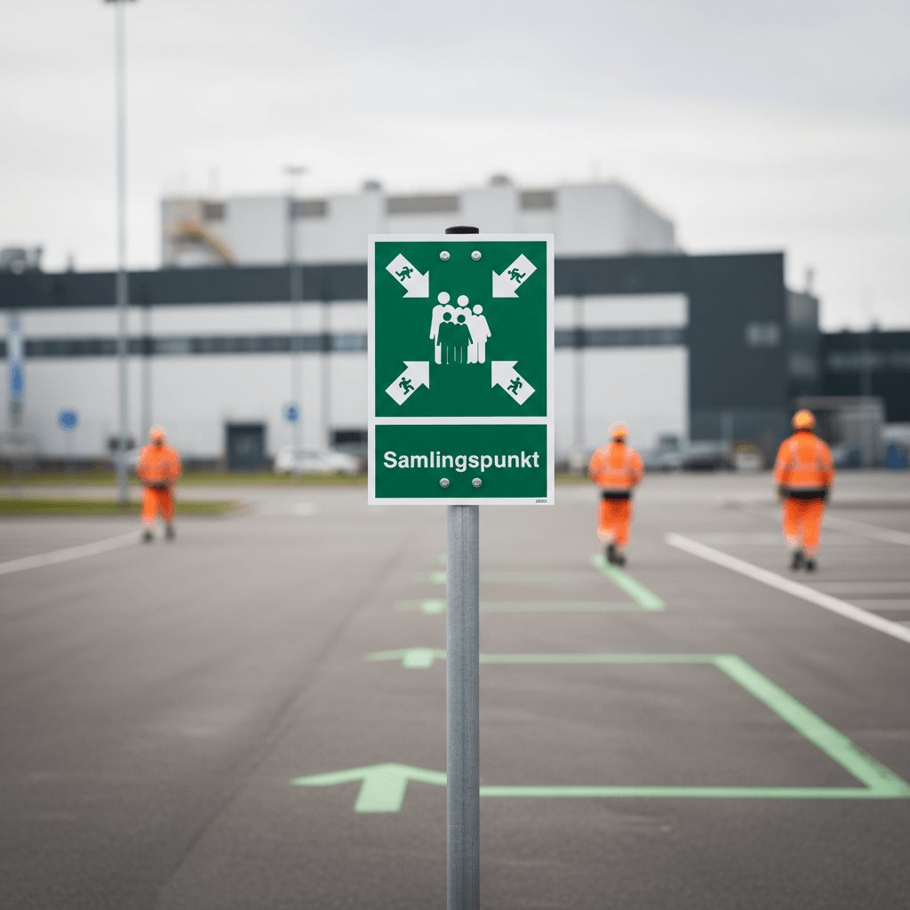 Samlingspunkt skilt - Billede 3