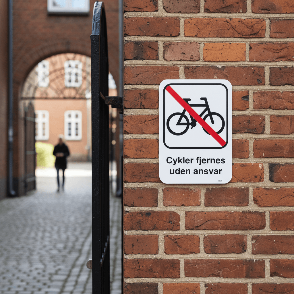 Cykler fjernes uden ansvar skilt - Billede 3