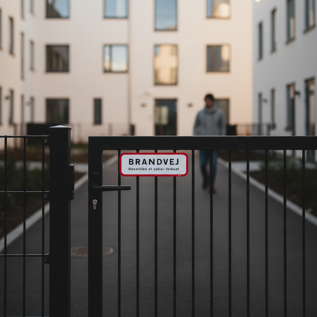 Brandvej henstillen af cykler forbudt skilt - Billede 2