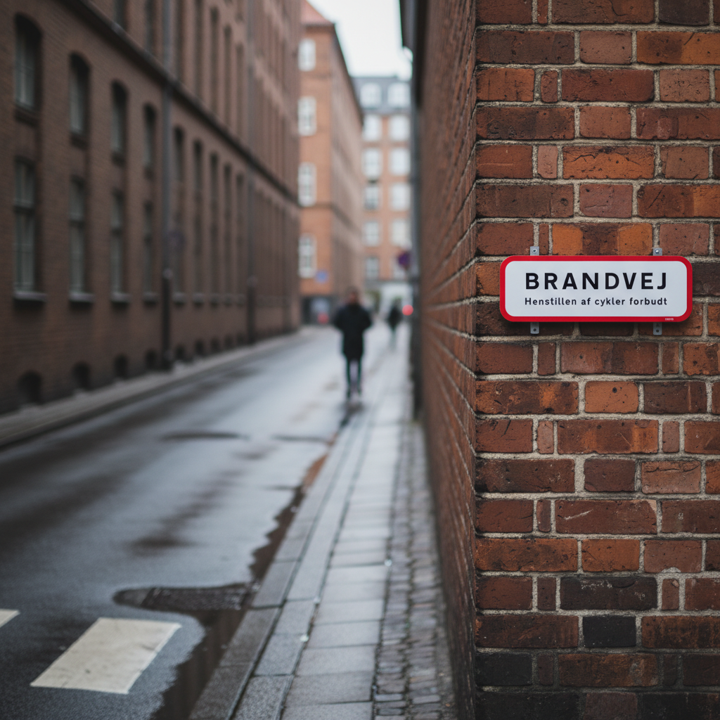 Brandvej henstillen af cykler forbudt skilt - Billede 4