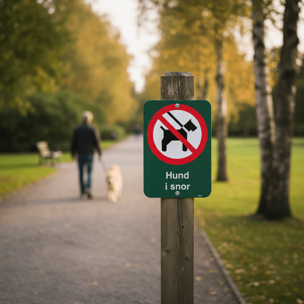 Hund i snor skilt - Billede 4