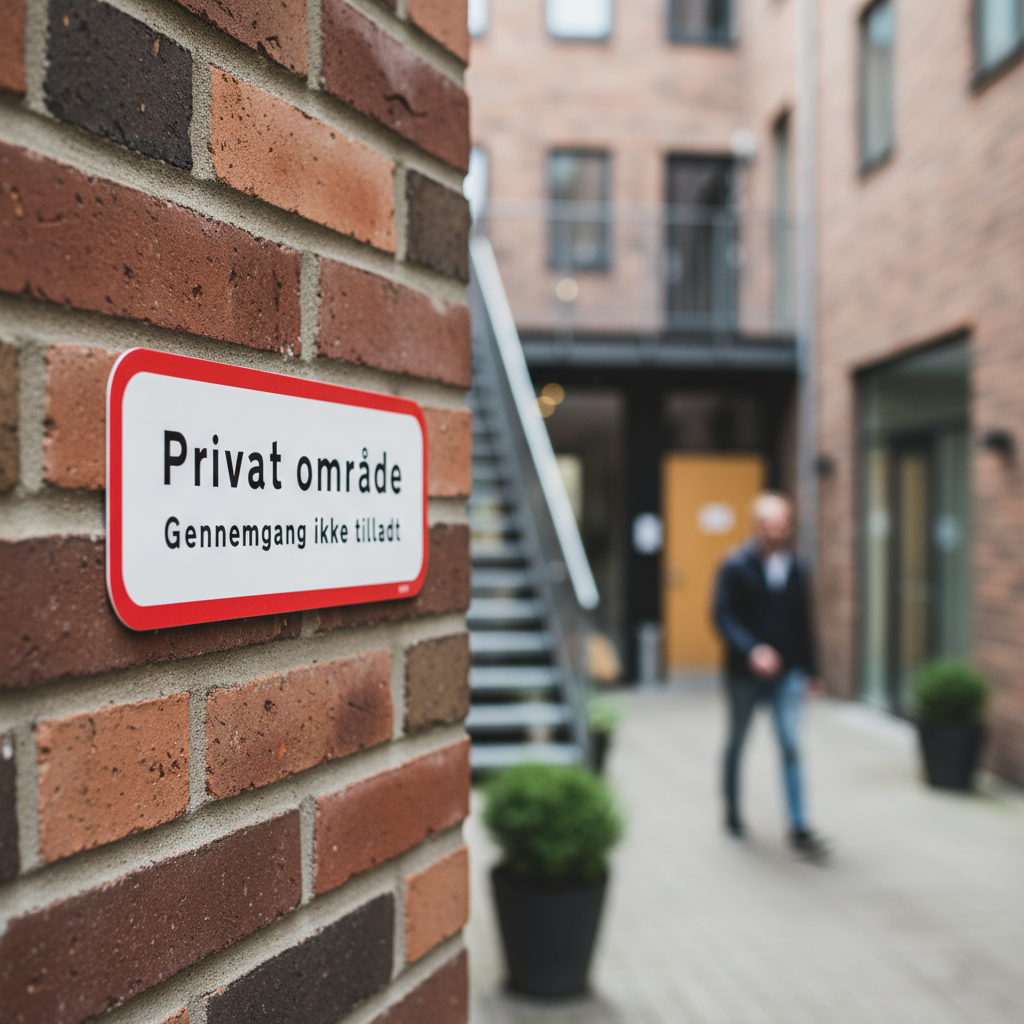 Privat område gennemgang ikke tilladt skilt - Billede 3