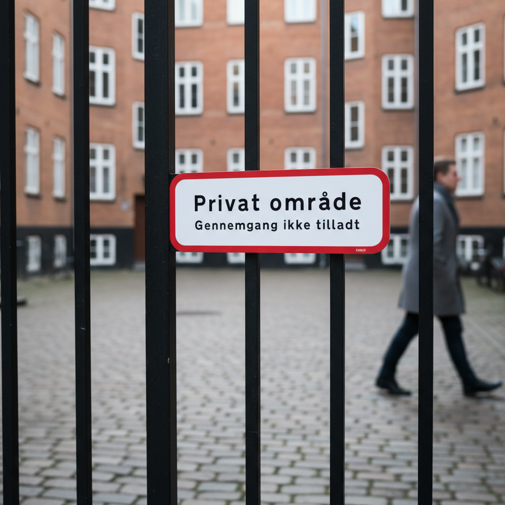 Privat område gennemgang ikke tilladt skilt - Billede 4