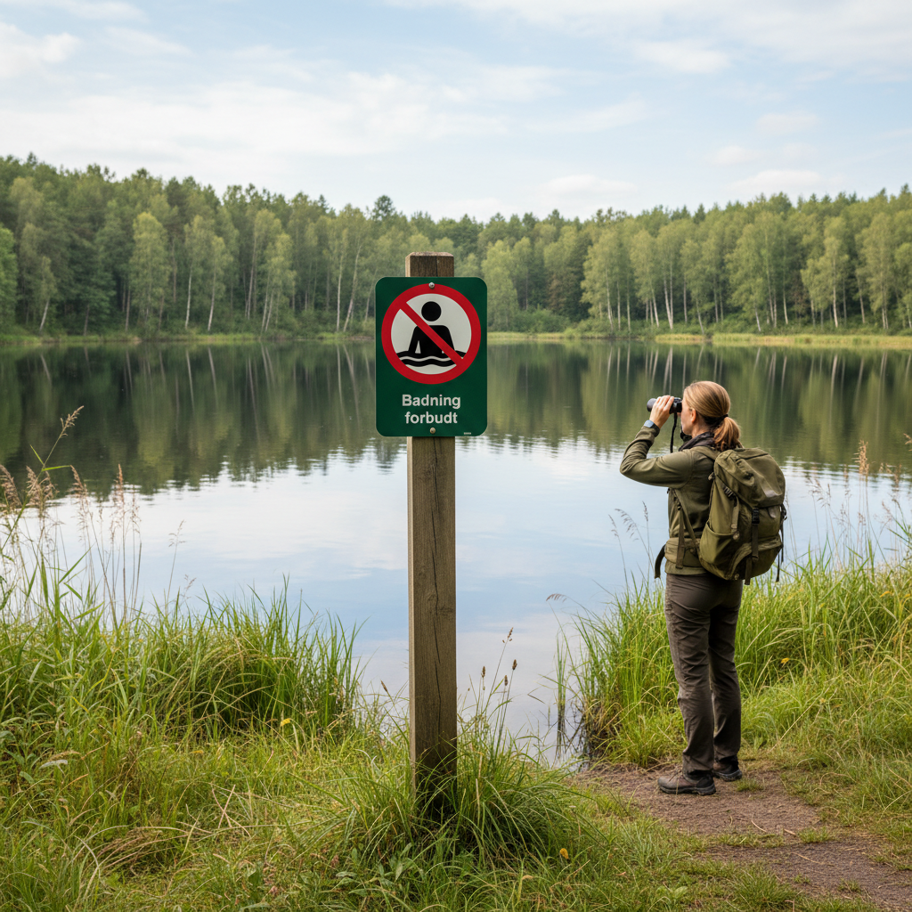 Badning forbudt skilt - Billede 2
