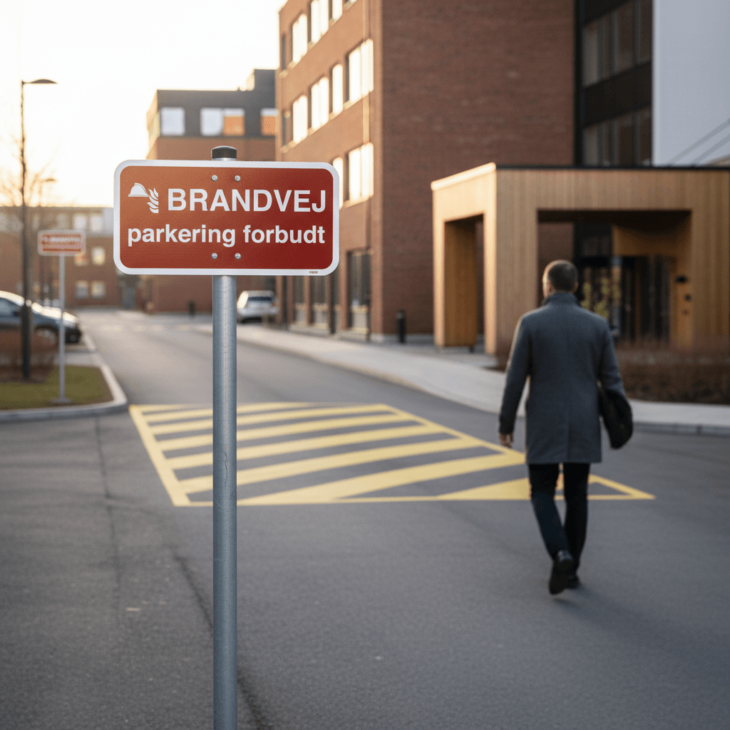 Brandvej parkering forbudt skilt - Billede 4