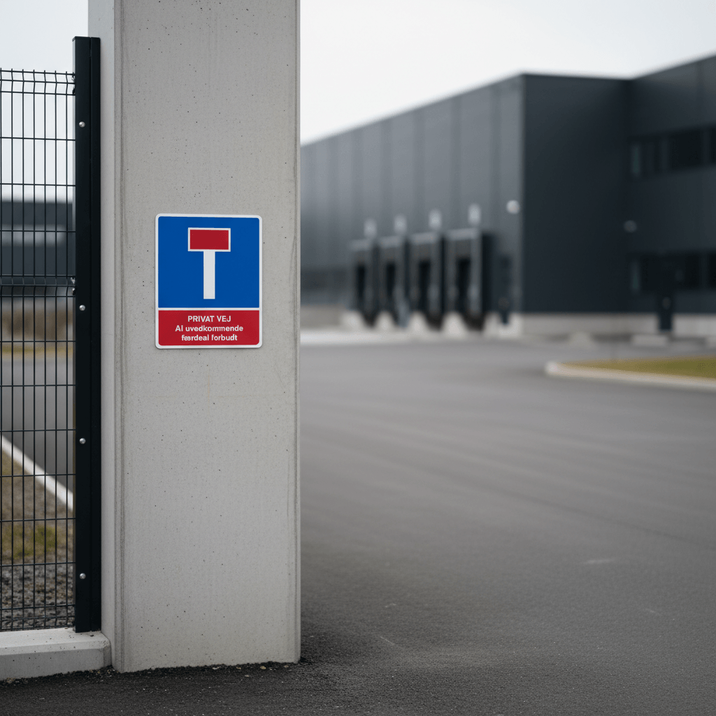 Blind vej skilt - Privat vej Al uvedkommende færdsel forbudt - Billede 4