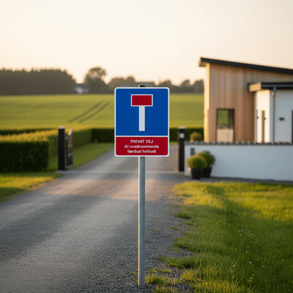 Blind vej skilt - Privat vej Al uvedkommende færdsel forbudt - Billede 3