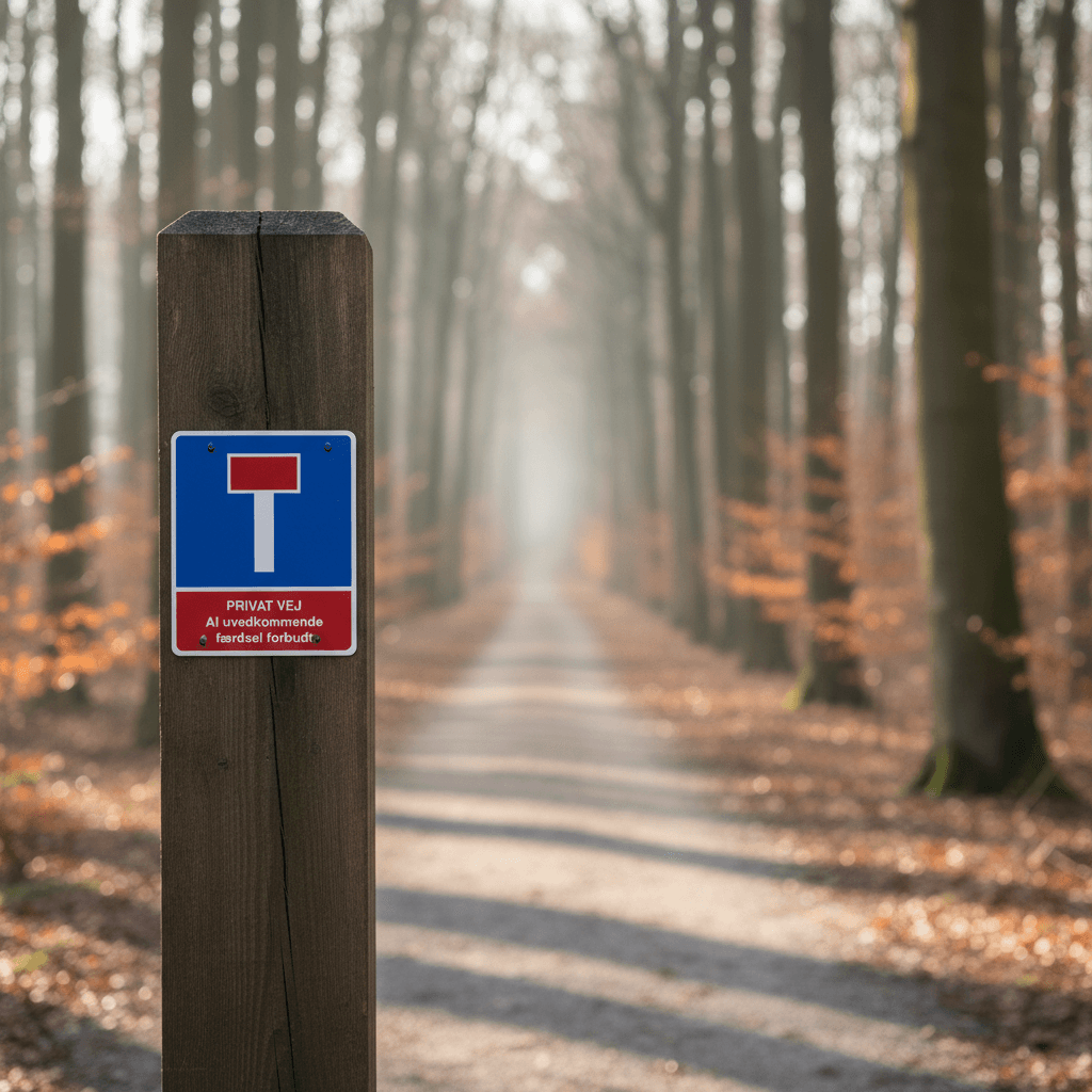 Blind vej skilt - Privat vej Al uvedkommende færdsel forbudt - Billede 2