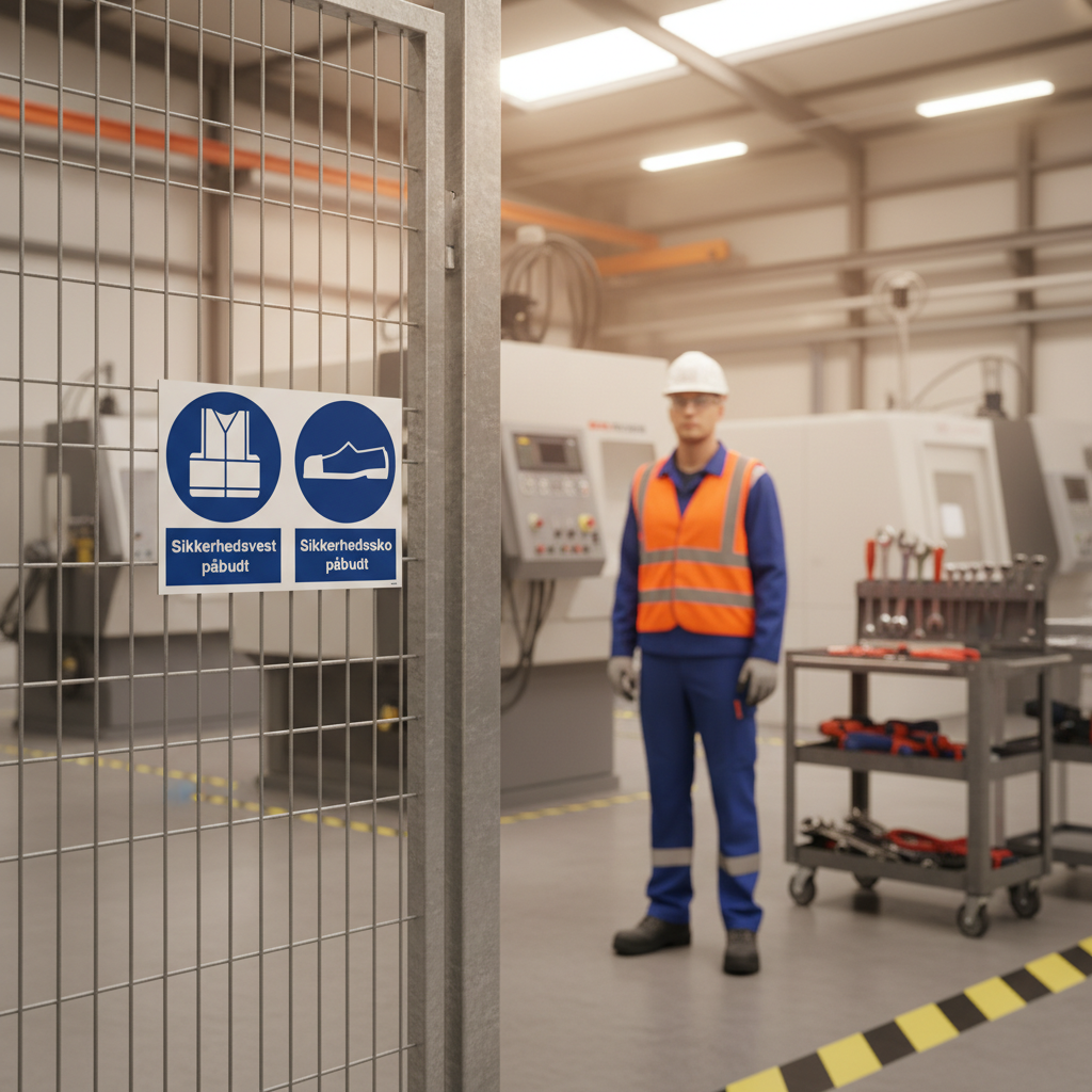 Sikkerhedsvest og sikkerhedssko påbudt skilt - Billede 2