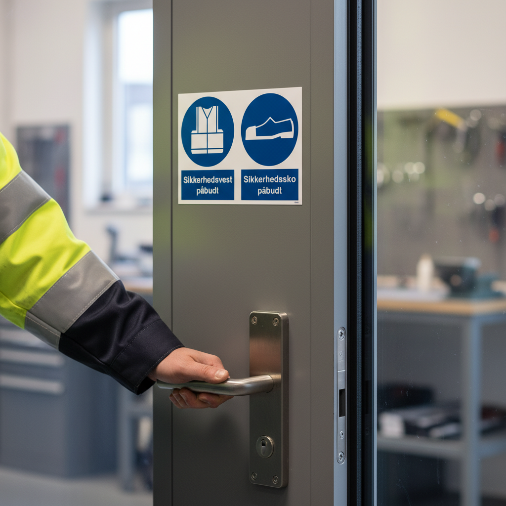 Sikkerhedsvest og sikkerhedssko påbudt skilt - Billede 3