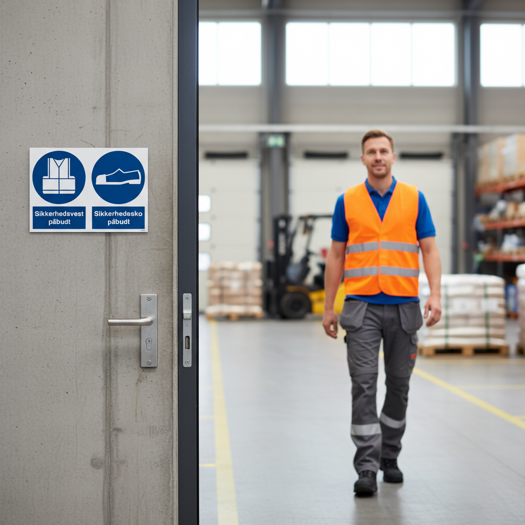 Sikkerhedsvest og sikkerhedssko påbudt skilt - Billede 4