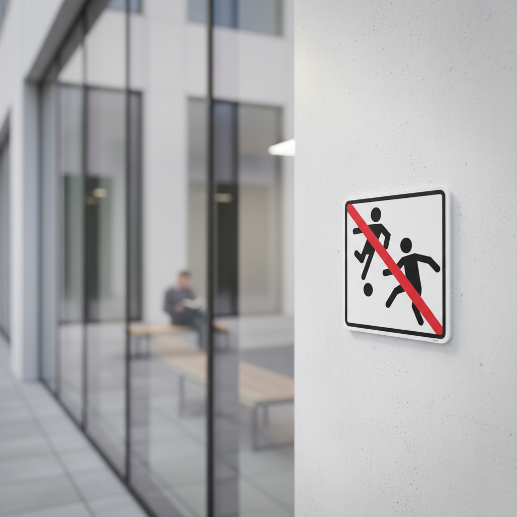 Boldspil forbudt - piktogram skilt - Billede 5