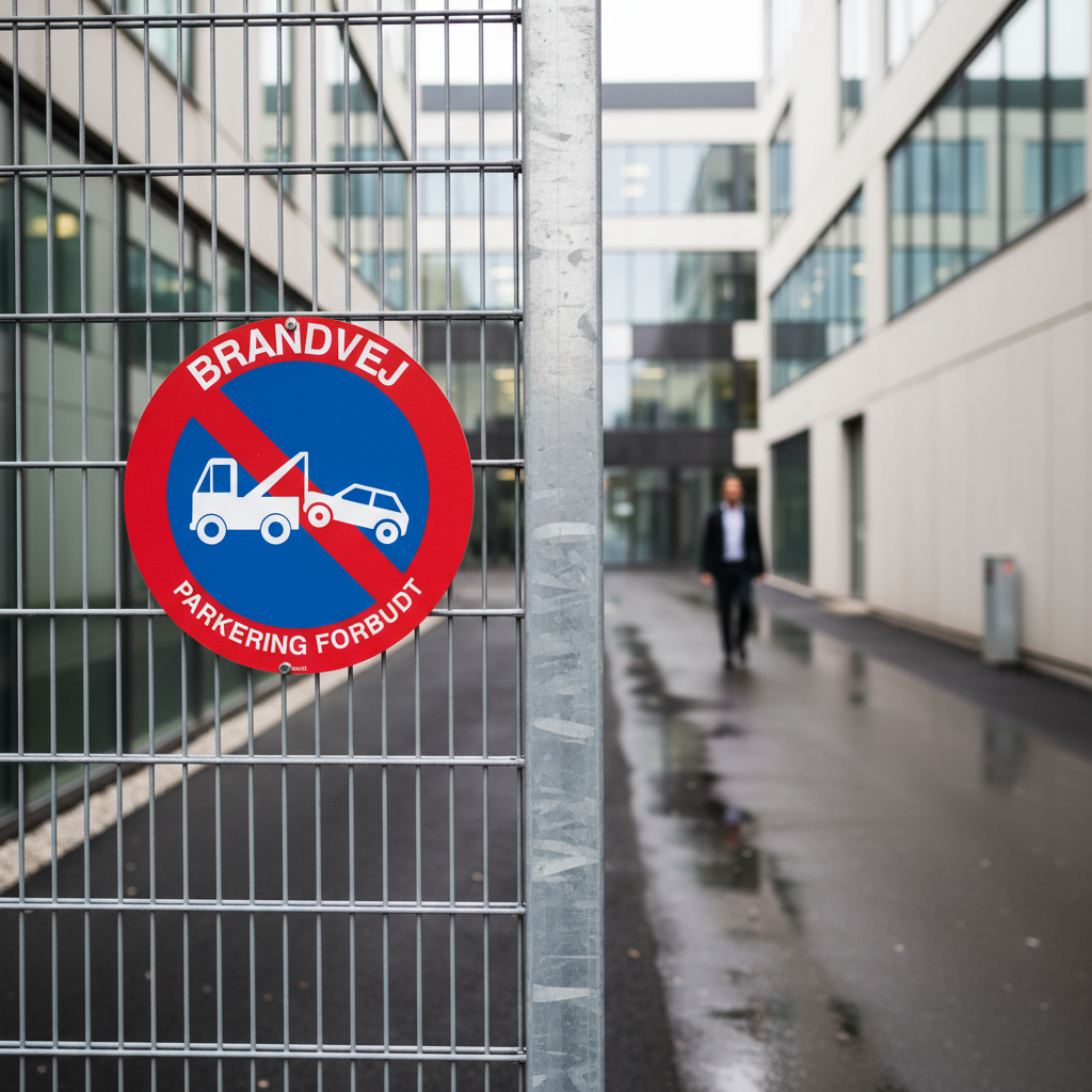 Brandvej Parkering forbudt skilt - Billede 3