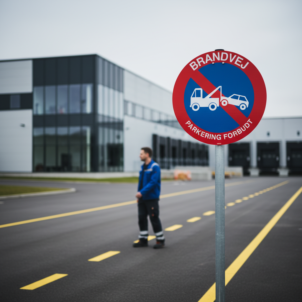 Brandvej Parkering forbudt skilt - Billede 2
