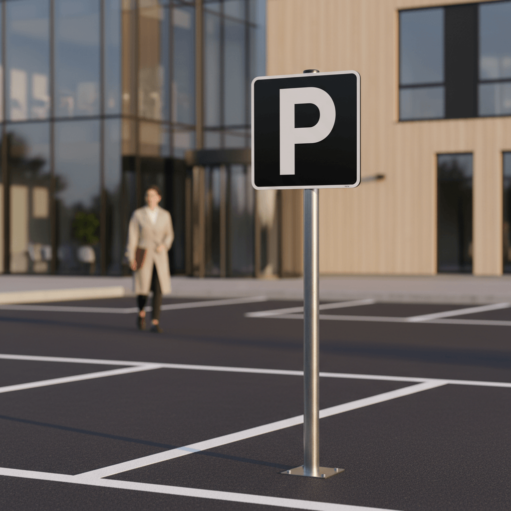 E33,1 sort Parkeringsskilt - Billede 4