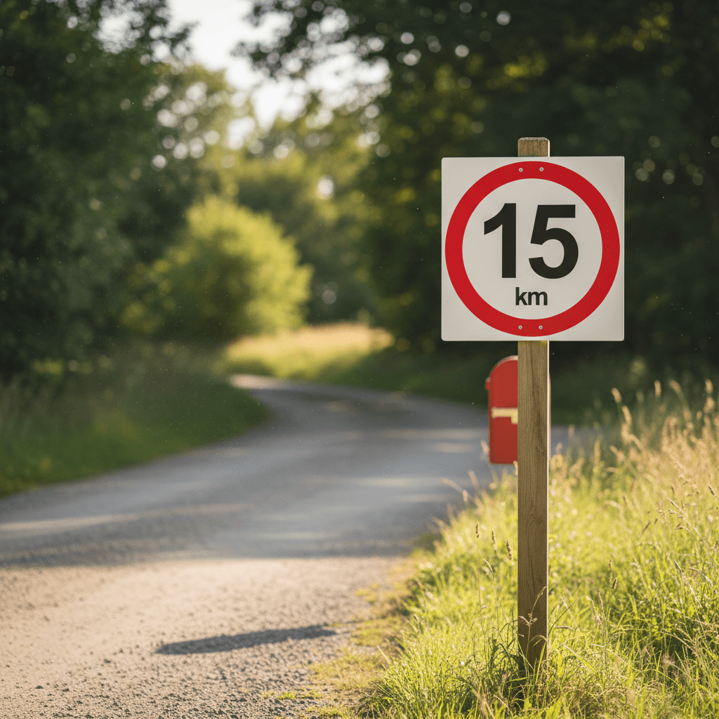 C55 Hastighedsbegrænsning 15 km. Skilt - Billede 2