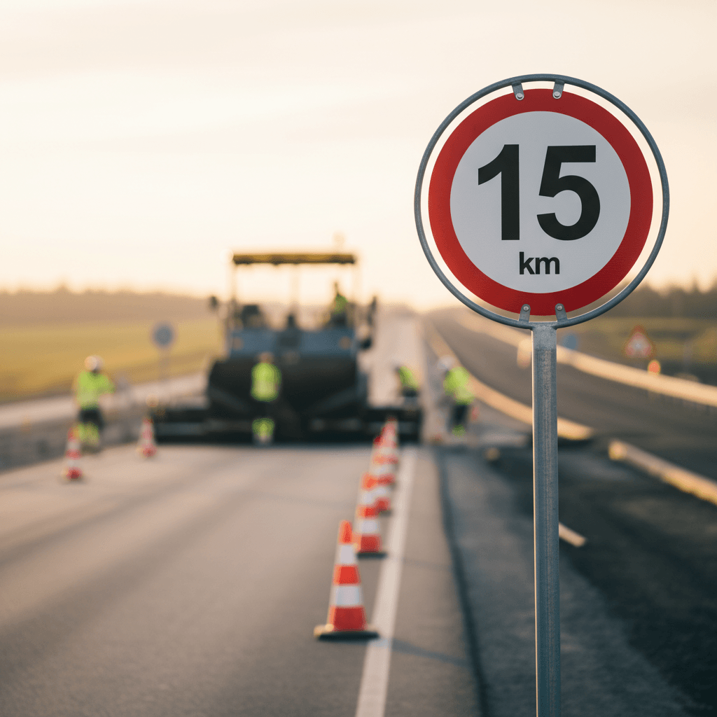 C55 Hastighedsbegrænsning 15 km. Skilt - Billede 3